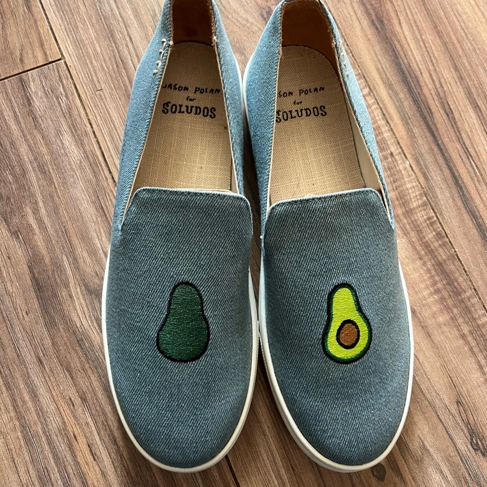 Soludos Avocado Embroidered Denim Sneakers
